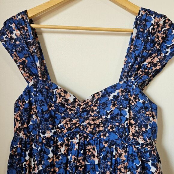 NWOT FREE PEOPLE BOHO PATTERN PLAY LINEN BLEND SHORT DRESS SZ MEDIUM - Picture 8 of 16